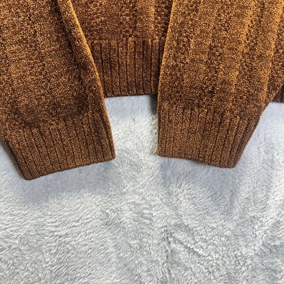 Vintage Saxony Sweater Mens Large Rust Brown Textured Mock Neck Rare Exclusive - Picture 9 of 16